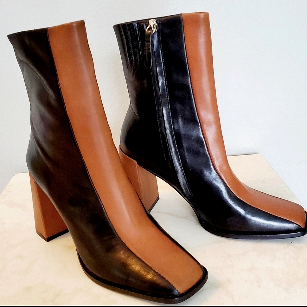 Alias Mae Striped Twiggy Bootie in Black & Tan